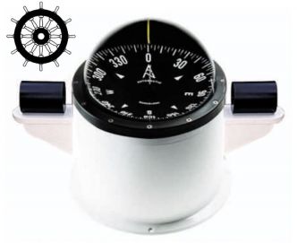 Autonautic CHE-0077 pinta-asennettava kompassi 140 mm ruusulla teräsveneisiin