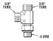 SeaStar 343196 T-liitin (-5 ORB uros - 2x 3/8" Tube)