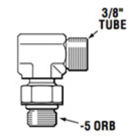 SeaStar 343184 kulmaliitin (-5 ORB uros - 3/8" Tube)