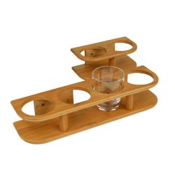 Bamboo Juomalasiteline kahdelle lasille