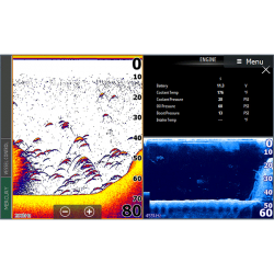 Esimerkkikuvaa Lowrance HDS laitteen näytöltä