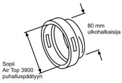 Webasto supiste AT3900 puhalluspäätyyn 80 mm letkulle