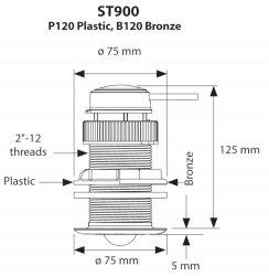 Raymarine ST900 / P120 loki/lämpötila-anturi