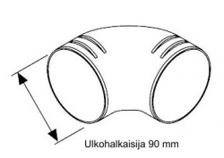 Webasto mutkakappale 90 mm