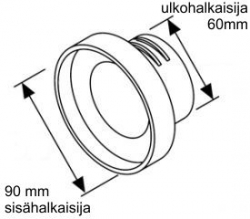 Webasto supistuskappale 90 mm Y-haaraan, 60 mm letku