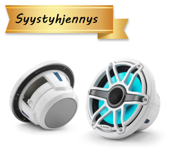 JL Audio 7.7" M6-770x kaiutinpari valkoisella Sport-ritilällä ja rungolla sekä LED-valaistuksella