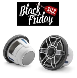 JL Audio 8.8" M6-880x kaiutinpari titaaninvärisellä Sport-ritilällä ja aseharmaalla rungolla