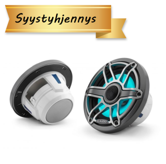 JL Audio 6.5" M6-650x kaiutinpari titaaninvärisellä Sport-ritilällä ja aseharmaalla rungolla sekä LED-valaistuksella
