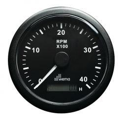 KIERROSLUKUMITTARI 4000 RPM, MUSTA