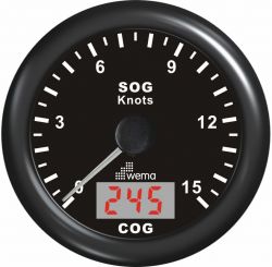 GPS NOPEUSMITTARI 15 S, MUSTA