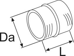 Jatkokappale 90X50 mm Musta