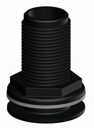 TRUDESIGN Läpivienti 1 1/4" Musta