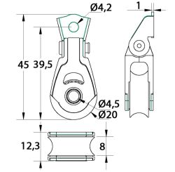 ALLEN PYLPYRÄ, KÄÄNTYVÄ 20MM DYNAMIC
