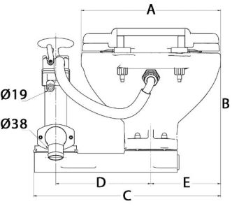 Johnson Pump Aqua T käsikäyttöinen käymälä
