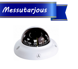 Autonautic C3002 pinta-asennettava kompassi 65 mm ruusulla, valkoinen