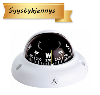 Autonautic C3002 pinta-asennettava kompassi 65 mm ruusulla, valkoinen