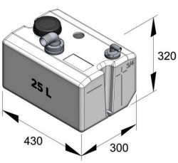 Vetus Septitankki 25 l, sisältää liittimet (ei täyttö) sekä tarkistusluukun