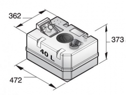 Vetus Septitankki 40 l, sisältää liittimet (ei täyttö) sekä tarkistusluukun