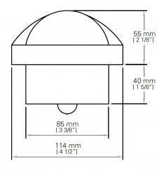 Autonautic C12/110-0010 uppoasennettava kompassi 85 mm ruusulla, musta