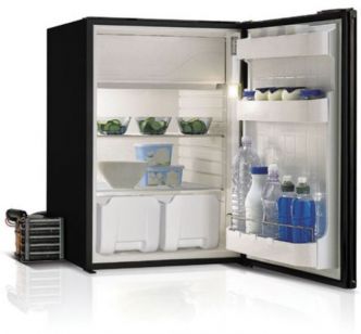 Vitrifrigo Airlock C130LA jääkaappi, musta pakastelokerolla ja kylmävaraajalla