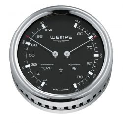 Wempe Pilot III kromi kosteus- ja lämpömittari 100 mm