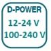 12/24 Vdc sekä 100-240 Vac virtaliitäntä automaattivaihdolla