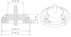 Index Marine DG30 vesitiivis kaapeliläpivienti max 25 mm kaapelille, alumiini