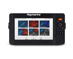 Raymarine Element 9 HV HV-100.02 peräpelianturilla ja LightHouse kartalla