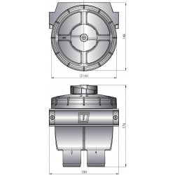 Vetus suodatin malli 470, letkuliitännät 32 mm (1 1/4")