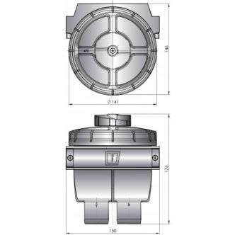 Vetus suodatin malli 470, letkuliitännät 16 mm (5/8")