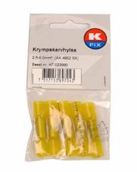 Kutistejatkosholkki 2,5-6 mm² keltainen 5 kpl / pkt