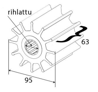 Johnson Pump Siipipyörä F8-pumppuun rihlattu