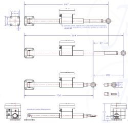 Jefa LD100 lineaarinen 100 kgM työyksikkö, 12 V