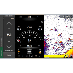 Esimerkkikuvaa Lowrance HDS laitteen näytöltä