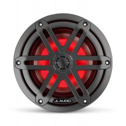 JL Audio 6.5" M3-650x kaiutinpari aseharmaalla Sport-ritilällä ja RGB LED-valolla