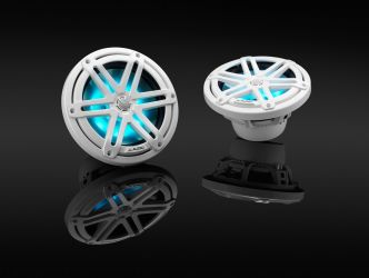 JL Audio 7.7" M3-770x kaiutinpari valkoisella Sport-ritilällä ja RGB LED-valolla