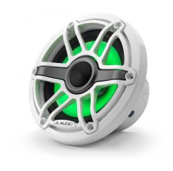 JL Audio 6.5" M6-650x kaiutinpari valkoisella Sport-ritilällä ja rungolla sekä LED-valaistuksella