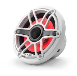 JL Audio 6.5" M6-650x kaiutinpari valkoisella Sport-ritilällä ja rungolla sekä LED-valaistuksella