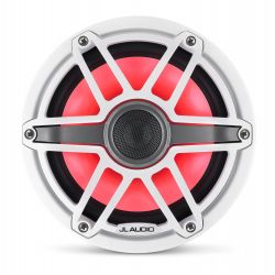 JL Audio 7.7" M6-770x kaiutinpari valkoisella Sport-ritilällä ja rungolla sekä LED-valaistuksella