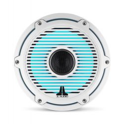 JL Audio 8.8" M6-880x kaiutinpari valkoisella Classic-ritilällä ja rungolla sekä LED-valaistuksella