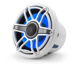 JL Audio 8.8" M6-880x kaiutinpari valkoisella Sport-ritilällä ja rungolla sekä LED-valaistuksella