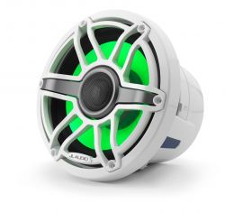 JL Audio 8.8" M6-880x kaiutinpari valkoisella Sport-ritilällä ja rungolla sekä LED-valaistuksella