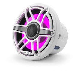 JL Audio 8.8" M6-880x kaiutinpari valkoisella Sport-ritilällä ja rungolla sekä LED-valaistuksella