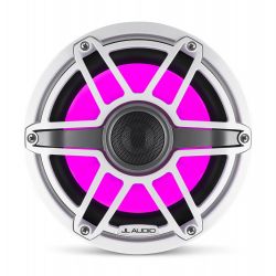 JL Audio 8.8" M6-880x kaiutinpari valkoisella Sport-ritilällä ja rungolla sekä LED-valaistuksella