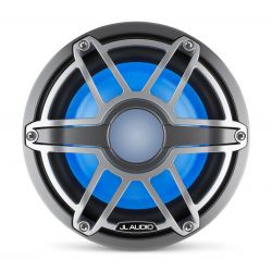 JL Audio 8" M6-8IB Subwoofer titaaninvärisellä Sport-ritilällä ja aseharmaalla rungolla sekä LED-valaistuksella