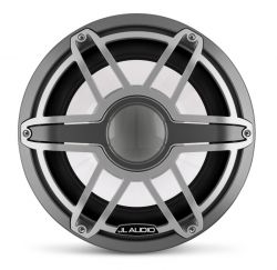 JL Audio 12" M7-12IB Subwoofer titaaninvärisellä Sport-ritilällä ja aseharmaalla rungolla sekä LED-valaistuksella