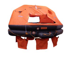 Seago SeaMaster Plus 14 hengen ISO 9650-1 TYPE 1 pelastuslautta kotelomalli