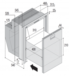 Vitrifrigo DW62RFX vetolaatikkojääkaappi, INOX