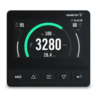 Veratron OL43 monitoiminäyttö NMEA 2000 verkkoon ja suoraan analogiantureihin
