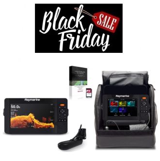 Raymarine Element 9 HV HV-100.02 peräpelianturilla ja pilkkivarustuksella